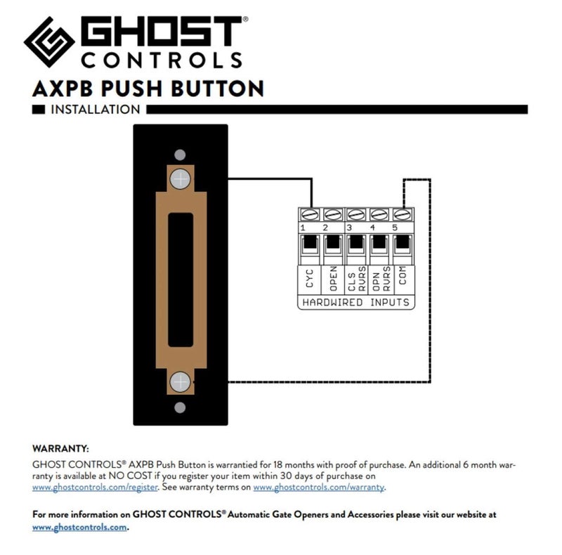 Ghost Controls AXPB Push Button for Gate Opener Systems Allows Activation Up to 1000 ft. Away from Gate - Image 3